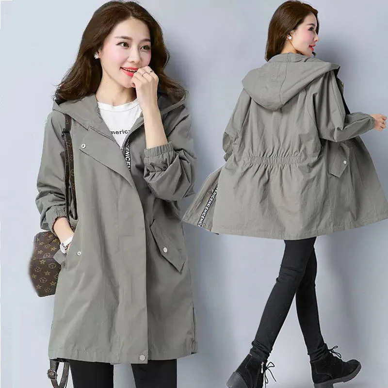 2020 Spring Autumn Trench Coat Women Casual Long Sleeve Hooded Medium Long Female Overcoat Plus Size Windbreaker Coats 5XL Y256
2020 Spring Autumn Trench Coat Women Casual Long Sleeve Hooded Medium Long Female Overcoat Plus Size Windbreaker Coats 5XL Y256
