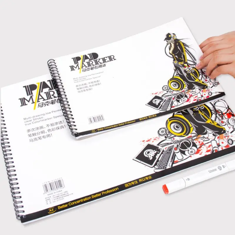 34 Sheet A3/A4/A5 Professional Marker Paper Spiral Sketch Notepad Book Painting Drawing Artist Supplies
34 Sheet A3/A4/A5 Professional Marker Paper Spiral Sketch Notepad Book Painting Drawing Artist Supplies
