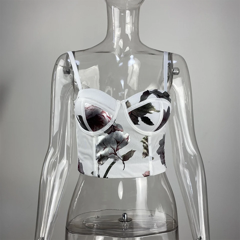 Sexy Fish Bone Corsets French Elegant Camisoles Womens Tube Tops Streetwear Flower Print Tank Vests Skinny Crop Top Vest Femme
Sexy Fish Bone Corsets French Elegant Camisoles Womens Tube Tops Streetwear Flower Print Tank Vests Skinny Crop Top Vest Femme
