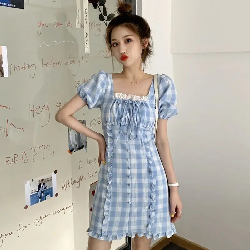 2021 New Gentle Waist Trimming Slimming Skirt Women 's Summer Puff Sleeve Plaid French Dress
2021 New Gentle Waist Trimming Slimming Skirt Women 's Summer Puff Sleeve Plaid French Dress