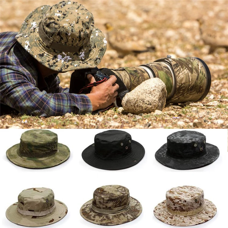 

Tactical Training Fishing Hunting Hiking Cap Airsoft Sniper Camo Boonie Hats Nepalese Cap Military Hats Army Sunscreen Sombrero