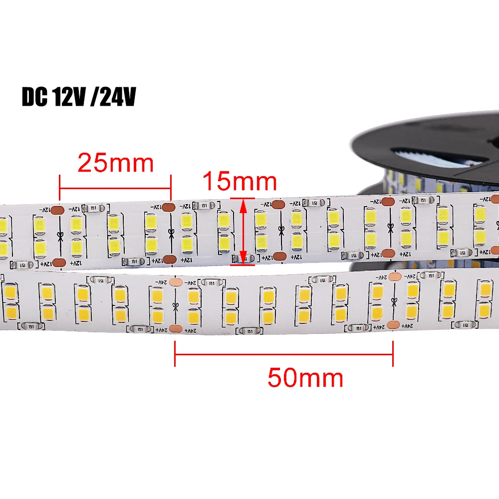 5M LED Strip Light High Bright Double Row SMD2835 240Led Flexible Tape Ribbon 12V 24V Waterproof LED Stripe Natural White 4000K 
5M LED Strip Light High Bright Double Row SMD2835 240Led Flexible Tape Ribbon 12V 24V Waterproof LED Stripe Natural White 4000K