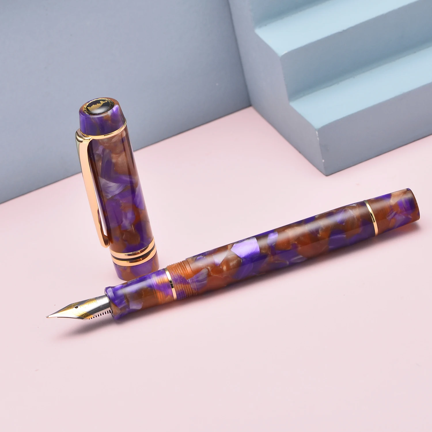 Kaigelu 316A Celluloid Purple Brown Fountain Pen Iridium EF/F/M Nib Beautiful Writing Ink Office Business School Gift | Канцтовары для