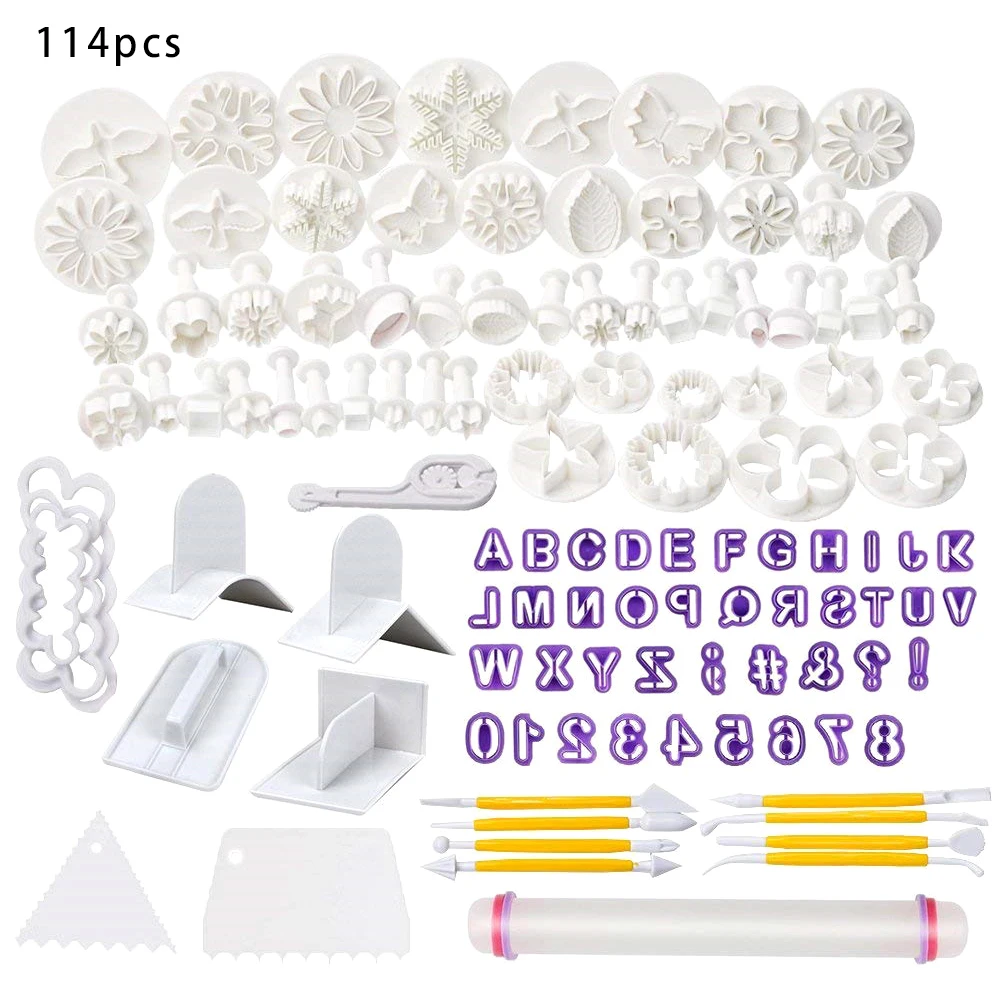 114 Piece Baking Fondant Set DIY Cake Accessories Chocolate Biscuit Making Modelling Craft Mould Fondant Cake Decorating Tool
114 Piece Baking Fondant Set DIY Cake Accessories Chocolate Biscuit Making Modelling Craft Mould Fondant Cake Decorating Tool