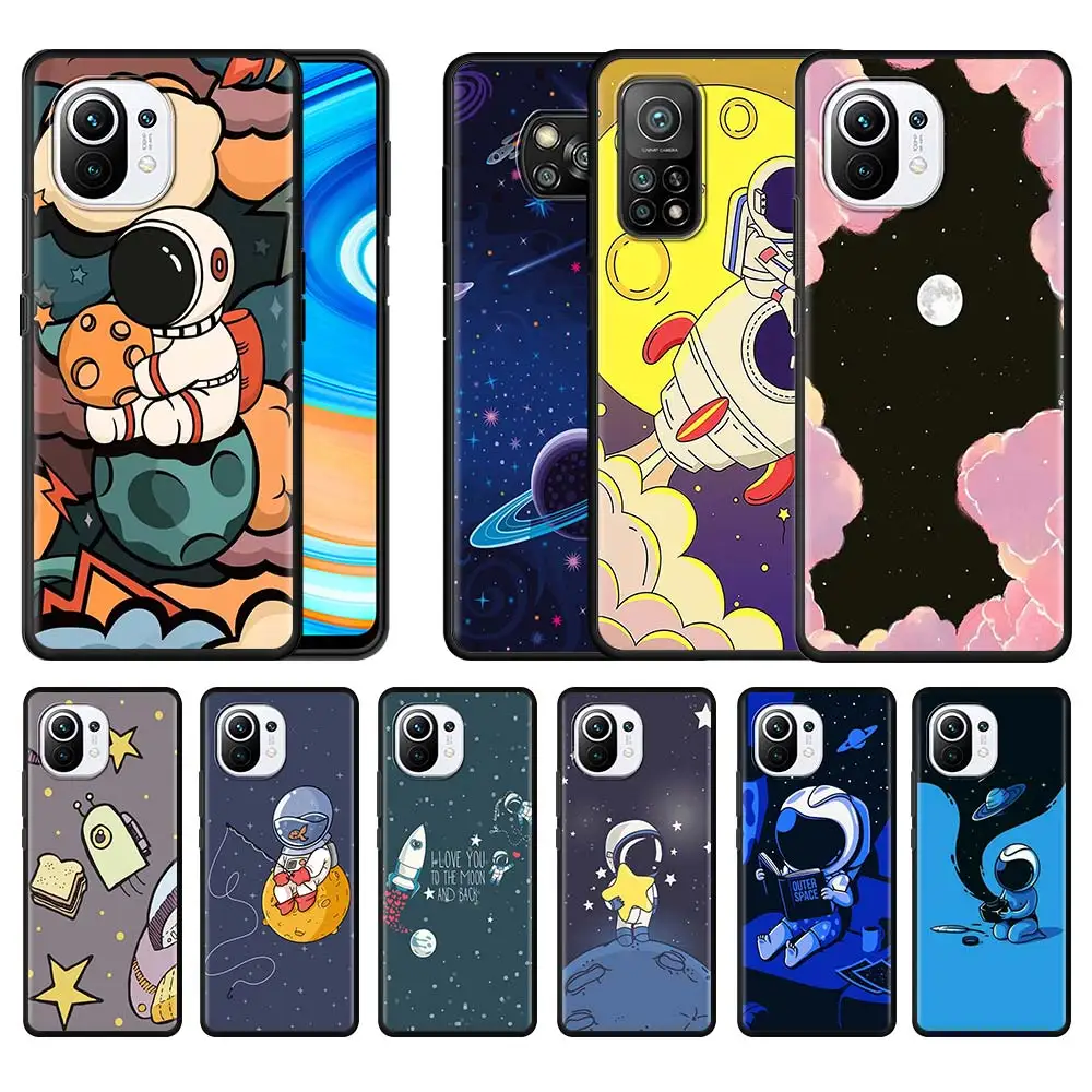 Cartoon Space Astronaut Black Case For Xiaomi Mi Poco X3 NFC 10T Pro 5G 11x M3 Note 10 Lite 9T 11 A2 9 Shell Phone Cover Funda
Cartoon Space Astronaut Black Case For Xiaomi Mi Poco X3 NFC 10T Pro 5G 11x M3 Note 10 Lite 9T 11 A2 9 Shell Phone Cover Funda