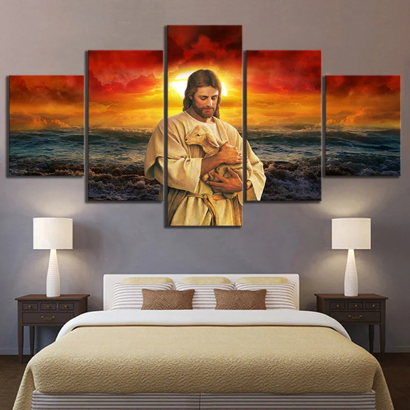 Religious Jesus God 5 Pcs Wall Art Canvas Posters Paintings Decorative for Living Room Bedroom Home Decor Pictures Decoration
Religious Jesus God 5 Pcs Wall Art Canvas Posters Paintings Decorative for Living Room Bedroom Home Decor Pictures Decoration