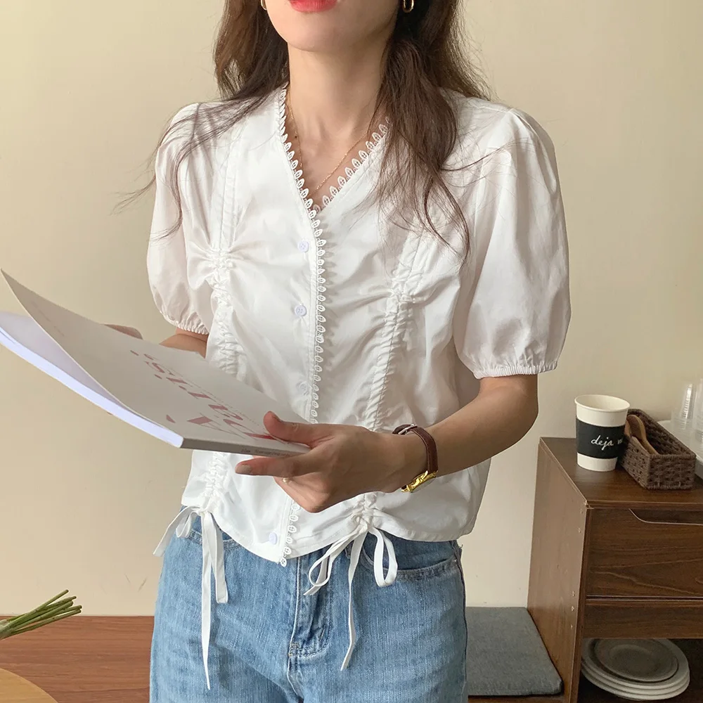 Alien Kitty White V-Neck Summer High Street Drawstring 2021 Short Sleeves Lady OL Hot Chic Slim Loose-Fitting Femme Shirts Tops
Alien Kitty White V-Neck Summer High Street Drawstring 2021 Short Sleeves Lady OL Hot Chic Slim Loose-Fitting Femme Shirts Tops