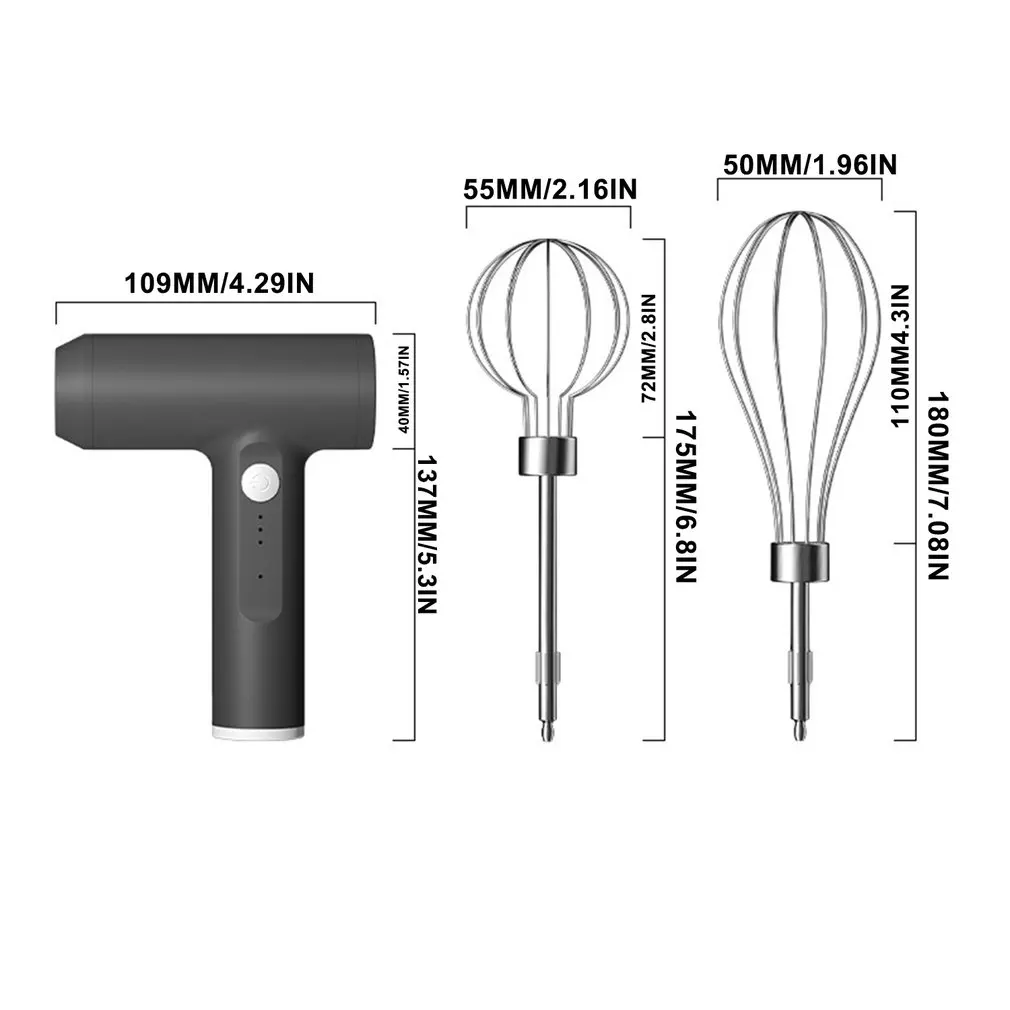 Hand-held High-power Electric Whisk USB Rechargeable Turbo Portable For Baking Sauce Cream Durable Whisk
Hand-held High-power Electric Whisk USB Rechargeable Turbo Portable For Baking Sauce Cream Durable Whisk