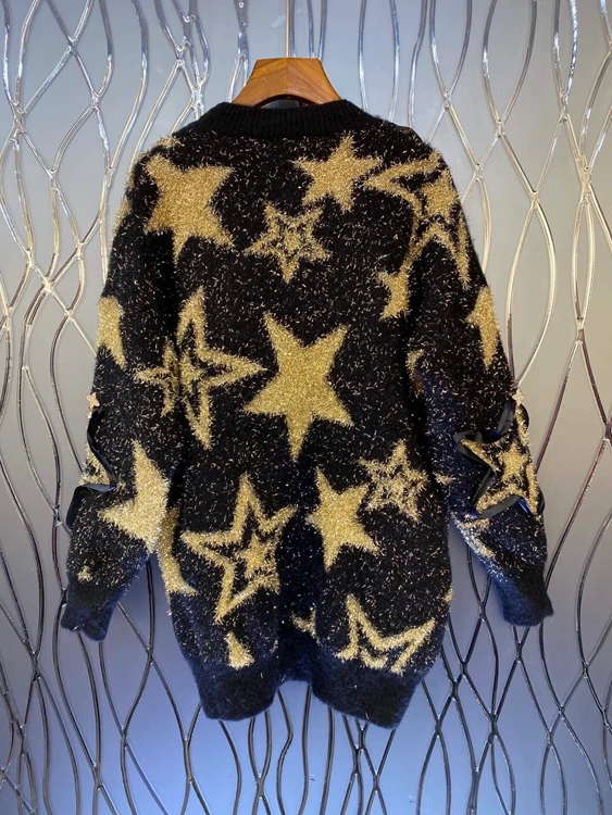 2020 autumn and winter new women's round neck five-pointed star pattern decoration long-sleeved loose sweater 1228
2020 autumn and winter new women's round neck five-pointed star pattern decoration long-sleeved loose sweater 1228