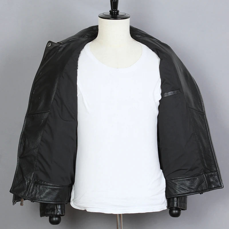 Fashion Genuine Men Lapel Zippered Waistband Biker Motorcycle Jacket Vintage Cowskin Real Leather Coat
Fashion Genuine Men Lapel Zippered Waistband Biker Motorcycle Jacket Vintage Cowskin Real Leather Coat