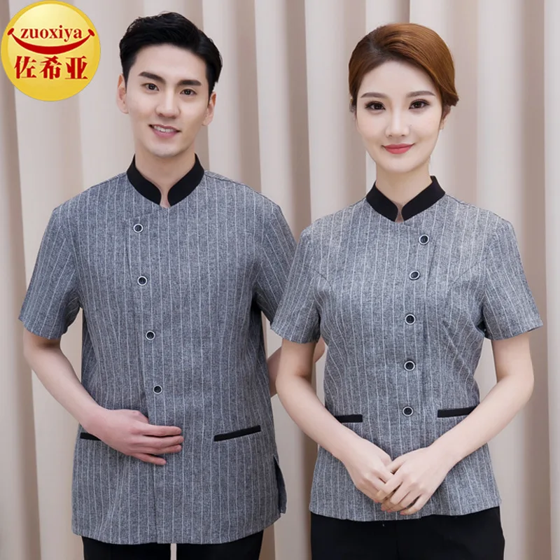 Рабочая Униформа Chaquetas для ресторана, рабочая одежда с коротким рукавом, женская одежда для уборки отеля, тетя, длинная Осенняя униформа 
Рабочая Униформа Chaquetas для ресторана, рабочая одежда с коротким рукавом, женская одежда для уборки отеля, тетя, длинная Осенняя униформа