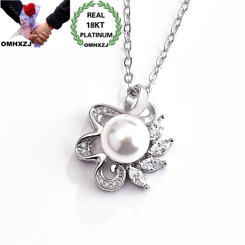 OMHXZJ Wholesale European Fashion Woman Party Birthday Wedding Gift Flower Pearl Zircon 18KT White Gold Pendant Necklace NA261
OMHXZJ Wholesale European Fashion Woman Party Birthday Wedding Gift Flower Pearl Zircon 18KT White Gold Pendant Necklace NA261