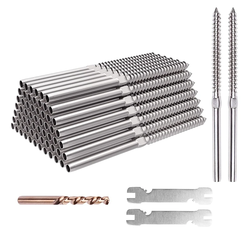 32 Pairs Lag Swage Screws Left and Right for 1/8 inch Deck Railing, Cable Railing Kits for Wood Posts
32 Pairs Lag Swage Screws Left and Right for 1/8 inch Deck Railing, Cable Railing Kits for Wood Posts