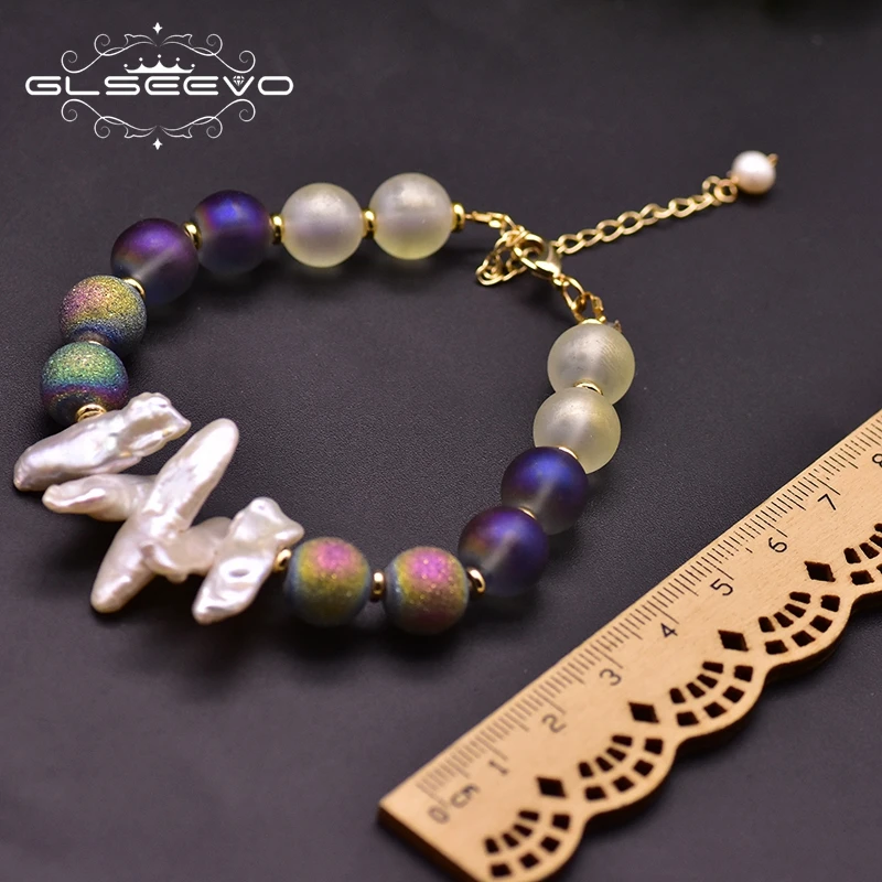 GLSEEVO Natural Fresh Water Baroque Pearls Adjustable Bracelets For Women Girls Colorful Glass Balls Fashion Jewelry GB0205
GLSEEVO Natural Fresh Water Baroque Pearls Adjustable Bracelets For Women Girls Colorful Glass Balls Fashion Jewelry GB0205