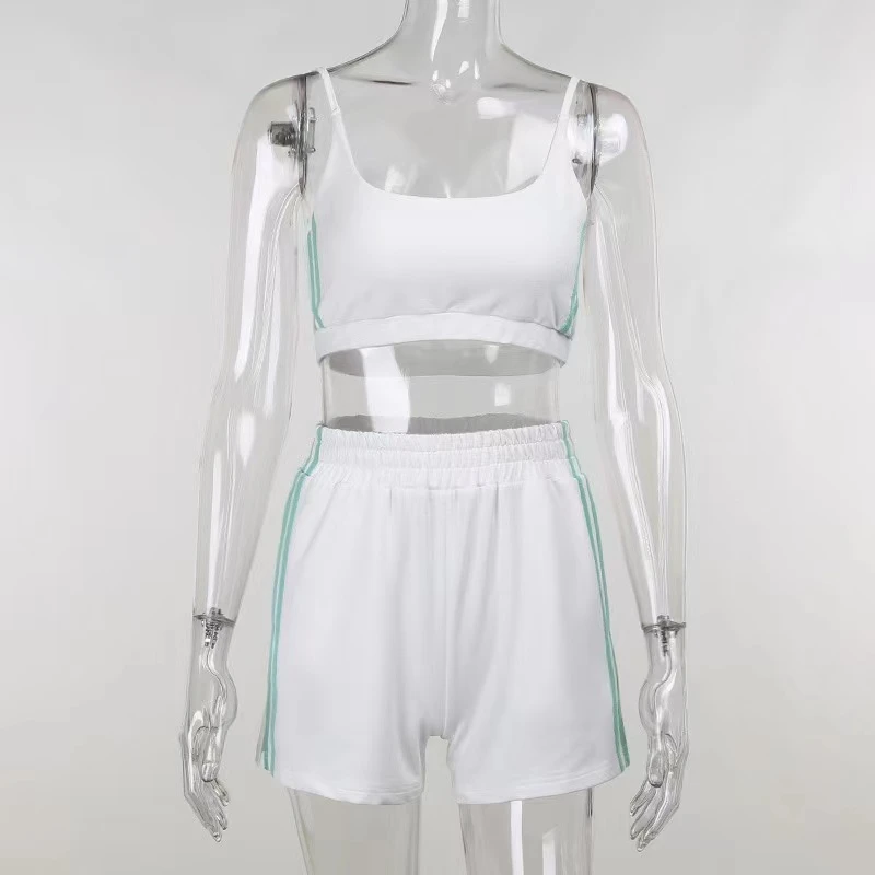 Summer Sport Vest Suit Striped Patchwork Vest Shorts Female Casual Sleeveless Sportswear Two-Piece 2021 Women's Clothing
Summer Sport Vest Suit Striped Patchwork Vest Shorts Female Casual Sleeveless Sportswear Two-Piece 2021 Women's Clothing