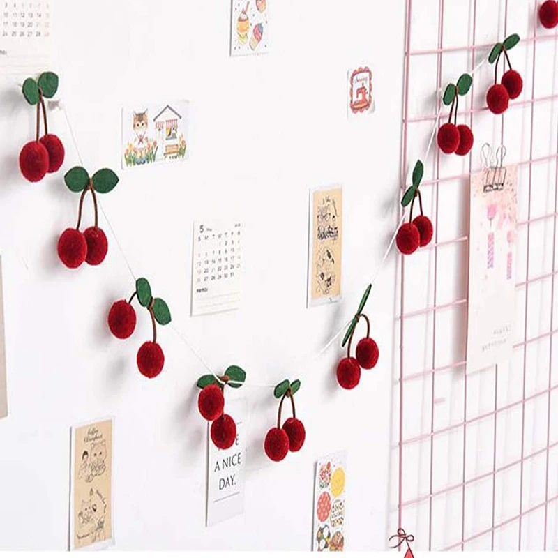6.6Ft Red Pink Cherry Felt Ball Garlands Decorations DIY Fruit Hanging for Kids Girls Bedroom Decoration Baby Shower Party Favor
6.6Ft Red Pink Cherry Felt Ball Garlands Decorations DIY Fruit Hanging for Kids Girls Bedroom Decoration Baby Shower Party Favor