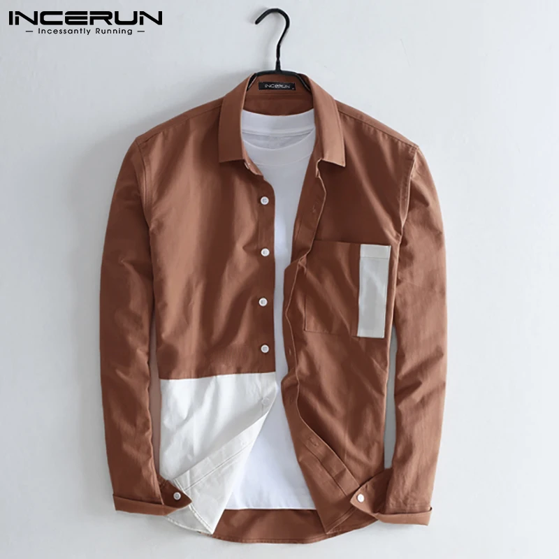 Men Cotton Shirt Brand Patchwork Lapel Breathable Streetwear Long Sleeve Pockets Camisas Hombre 2021 Casual Shirts S-5XL INCERUN
Men Cotton Shirt Brand Patchwork Lapel Breathable Streetwear Long Sleeve Pockets Camisas Hombre 2021 Casual Shirts S-5XL INCERUN