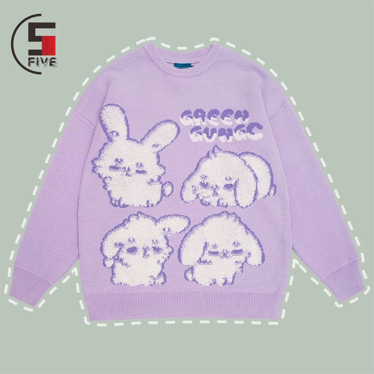 Harajuku Knitted Sweater Men Rabbit Print Hip Hop Streetwear Knit Sweaters Women 2021SS Campus Casual Oversized Pullover Unisex 
Harajuku Knitted Sweater Men Rabbit Print Hip Hop Streetwear Knit Sweaters Women 2021SS Campus Casual Oversized Pullover Unisex
