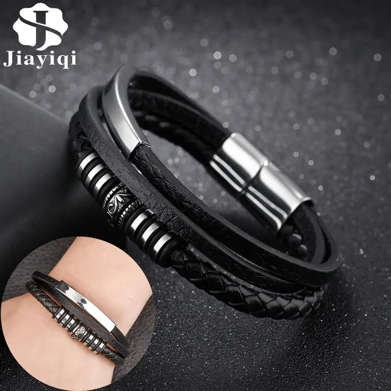 Punk Genuine Leather Men Bracelet Stainless Steel Magnetic Clasp Bangle 2021 Fashion Male Wristband Jewelry Gift 18.5/20.5/22cm
Punk Genuine Leather Men Bracelet Stainless Steel Magnetic Clasp Bangle 2021 Fashion Male Wristband Jewelry Gift 18.5/20.5/22cm