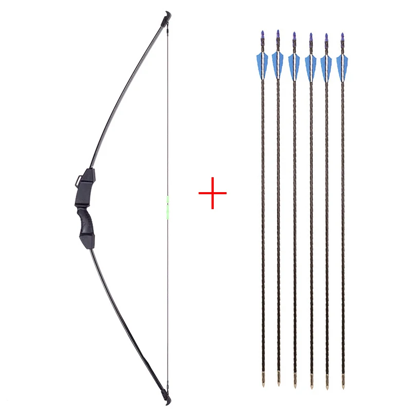 43-Inch 15-Pound Children'S Bow 6-Piece Fiberglass Arrow Archery Recurve Knockdown Bow Youth Target Practice Archery Bow