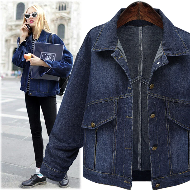 Plus Size Fashion Jean Jacket Women Long Sleeved Casual Slim Denim Short Jacket Korean Coat Button Stand Oversized Tops Clothes
Plus Size Fashion Jean Jacket Women Long Sleeved Casual Slim Denim Short Jacket Korean Coat Button Stand Oversized Tops Clothes