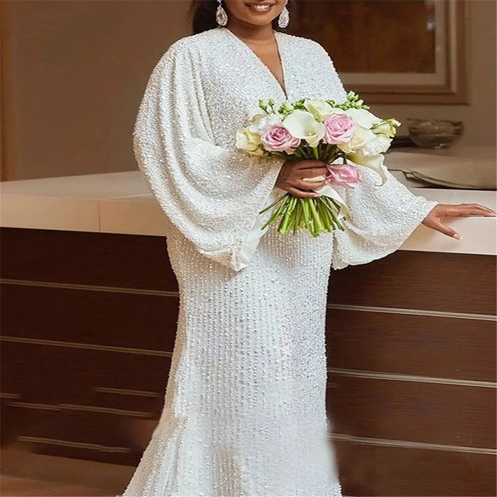 Spring Autumn Fashion White Large Size Sequined Temperament Commuter High Waist Loose One-piece Long Skirt Prom Evening Dress
Spring Autumn Fashion White Large Size Sequined Temperament Commuter High Waist Loose One-piece Long Skirt Prom Evening Dress