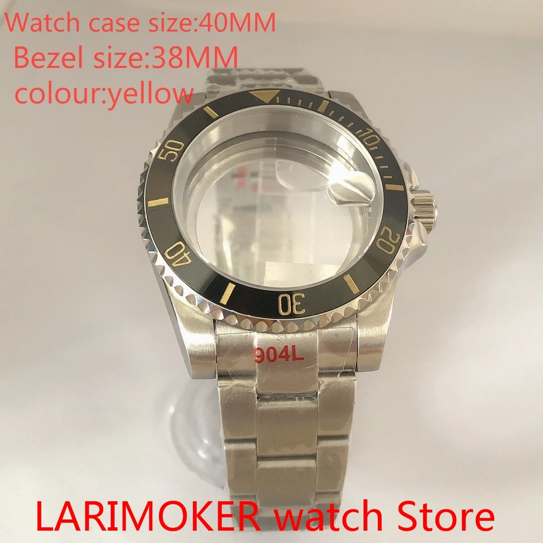 Suitable for NH35 NH36 Miyota 8215 40 mm sapphire glass 904L stainless steel case transparent back with bezel light yellow
Suitable for NH35 NH36 Miyota 8215 40 mm sapphire glass 904L stainless steel case transparent back with bezel light yellow