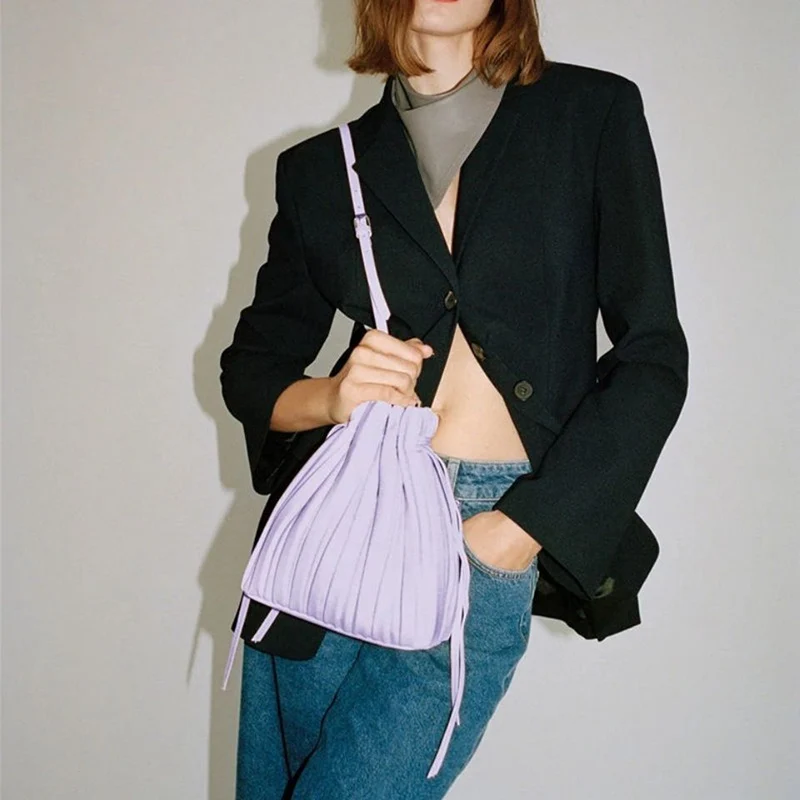 

Women Bag Folds Beam Mouth Cloud Za Shoulder Bag Ladies Fashion Luxury Designer Diagonal Small Bag