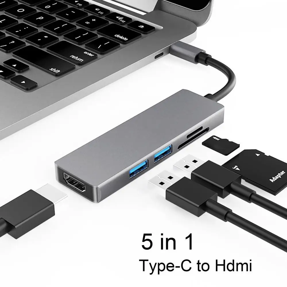 Multifunctional 5-in-1 Type-C Hub to 4K USB 3.0 USB-C Docking Station Converter Adapter
Multifunctional 5-in-1 Type-C Hub to 4K USB 3.0 USB-C Docking Station Converter Adapter