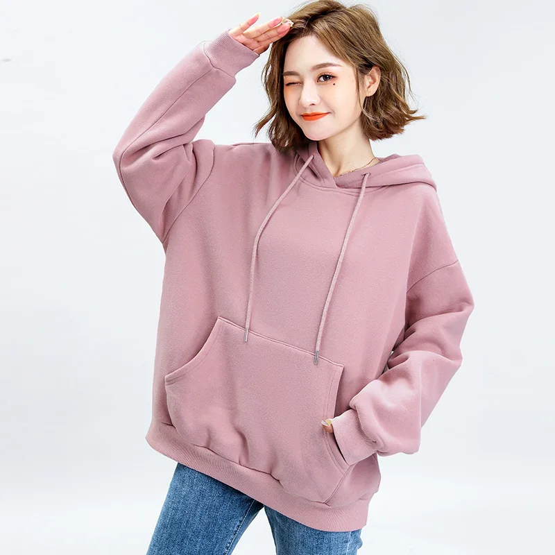 Hoodies Women New Female Solid Color Hooded Sweatshirt Long sleeve Tracksuit Sweat Coat Plus thick velvet Casual Sportswear A159
Hoodies Women New Female Solid Color Hooded Sweatshirt Long sleeve Tracksuit Sweat Coat Plus thick velvet Casual Sportswear A159
