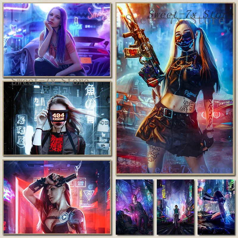 Anime Cyberpunk Cool Girl City Canvas Painting Art Nordic Posters and Prints Wall Pictures for Living Room Decor Frameless
Anime Cyberpunk Cool Girl City Canvas Painting Art Nordic Posters and Prints Wall Pictures for Living Room Decor Frameless