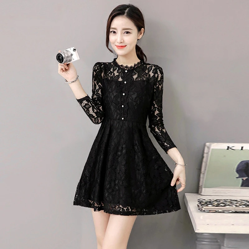 New Spring and Autumn Women's Clothing Fall Temperament Korean Style Fashion Slim Fit Slimming Small Sexy Lace Dress
New Spring and Autumn Women's Clothing Fall Temperament Korean Style Fashion Slim Fit Slimming Small Sexy Lace Dress