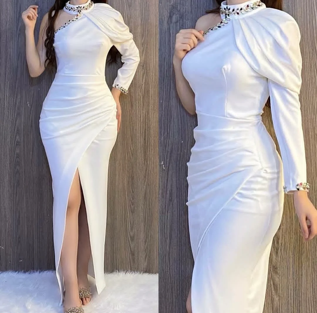 Женское вечернее платье-русалка, длинное плиссированное платье на одно плечо, с разрезом, на молнии, украшенное бисером
Женское вечернее платье-русалка, длинное плиссированное платье на одно плечо, с разрезом, на молнии, украшенное бисером