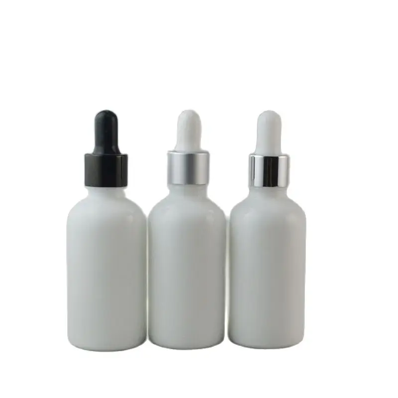 100ml white glass bottle aluminum collar white black bulb for essential oil serum liquid skin packing
100ml white glass bottle aluminum collar white black bulb for essential oil serum liquid skin packing