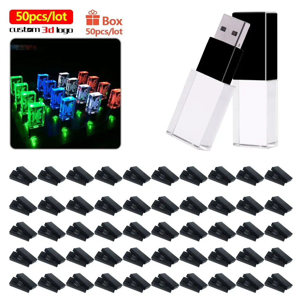 50pcs/ Crystal Pen Drive 128GB Key USB Stick Flash 64GB Pendrive 32GB cle usb memory 16GB Flash Drive 8GB 4GB free Custom LOGO
50pcs/ Crystal Pen Drive 128GB Key USB Stick Flash 64GB Pendrive 32GB cle usb memory 16GB Flash Drive 8GB 4GB free Custom LOGO