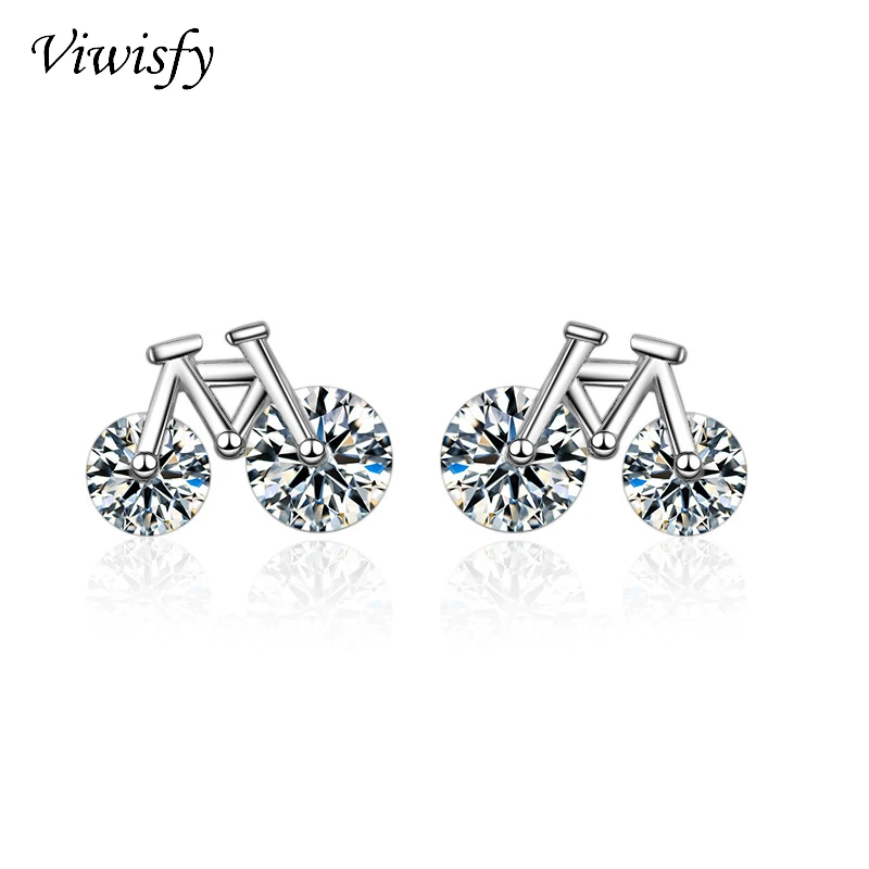Viwisfy Real 925 Sterling Silver Jewelry For Women Bicycle Crystal Stud Earrings VW21063
Viwisfy Real 925 Sterling Silver Jewelry For Women Bicycle Crystal Stud Earrings VW21063