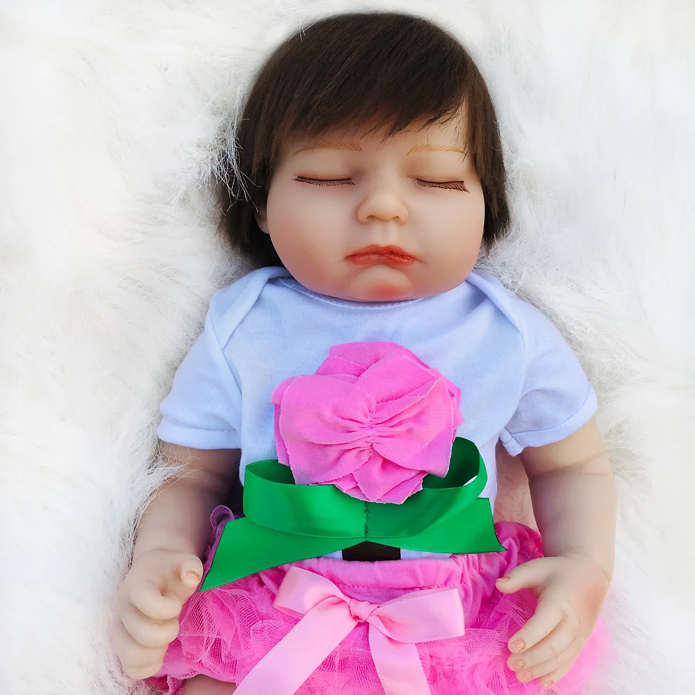 20" lifelike bebe reborn soft silicone doll 50cm sleeping newborn babies real children gift toys bonecas | Игрушки и хобби