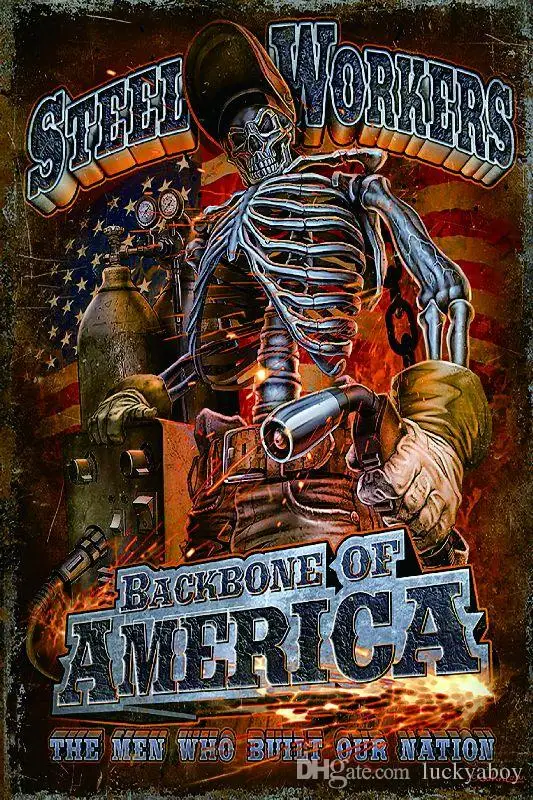 Steel Workers Backbone Of America Retro Metal Sign Vintage Craft Tin Sign Retro Metal Painting Poster Bar Pub Wall Art UV283
Steel Workers Backbone Of America Retro Metal Sign Vintage Craft Tin Sign Retro Metal Painting Poster Bar Pub Wall Art UV283