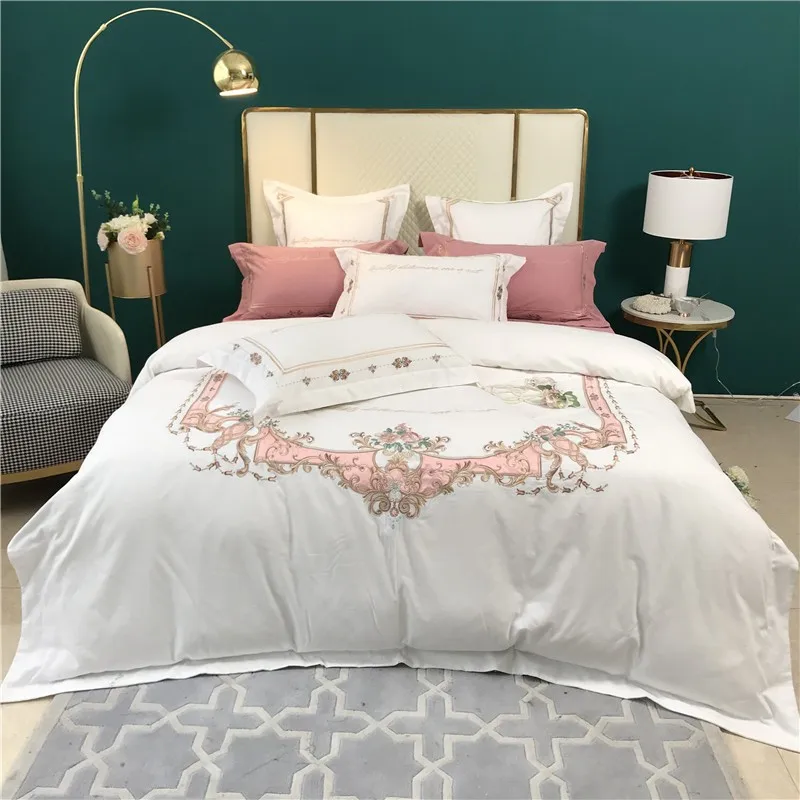 4Pcs White Duvet Cover set 100%Natural Cotton King Queen Size 4Pcs Embroidery Bedding Set 1Duvet cover 1Bed Sheet 2 Pillowcases
4Pcs White Duvet Cover set 100%Natural Cotton King Queen Size 4Pcs Embroidery Bedding Set 1Duvet cover 1Bed Sheet 2 Pillowcases