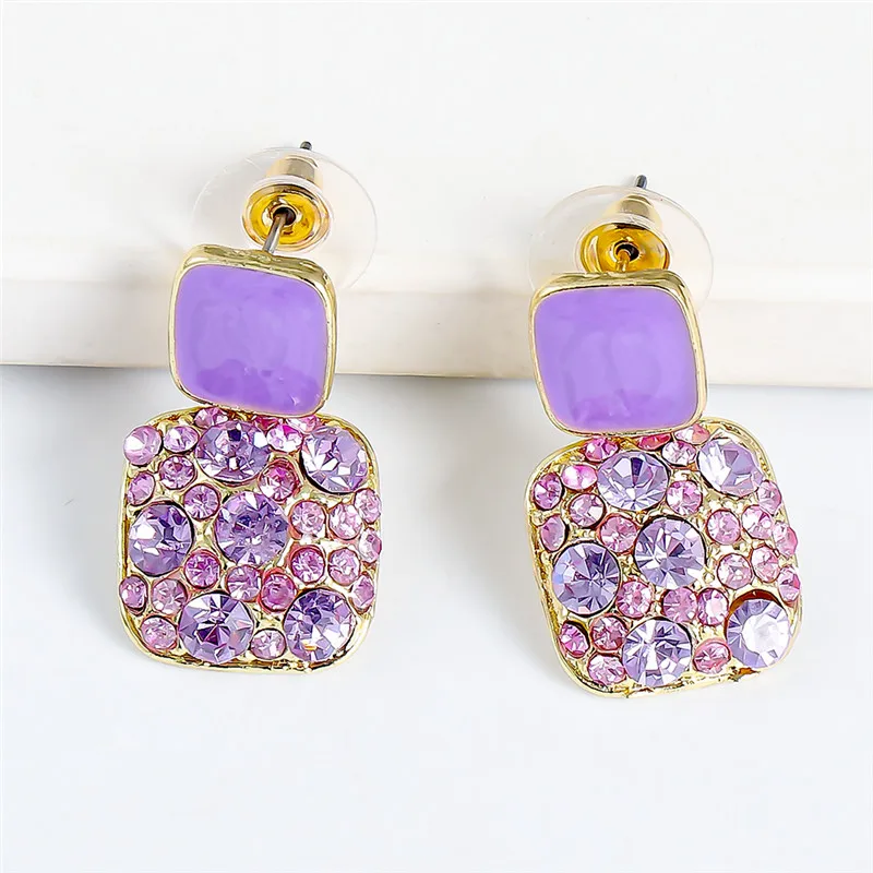 Female Luxury Crystal Geometric Stone Earrings Small Purple Zircon Stud Earrings For Women Romantic Colorful Engagement Earrings
Female Luxury Crystal Geometric Stone Earrings Small Purple Zircon Stud Earrings For Women Romantic Colorful Engagement Earrings