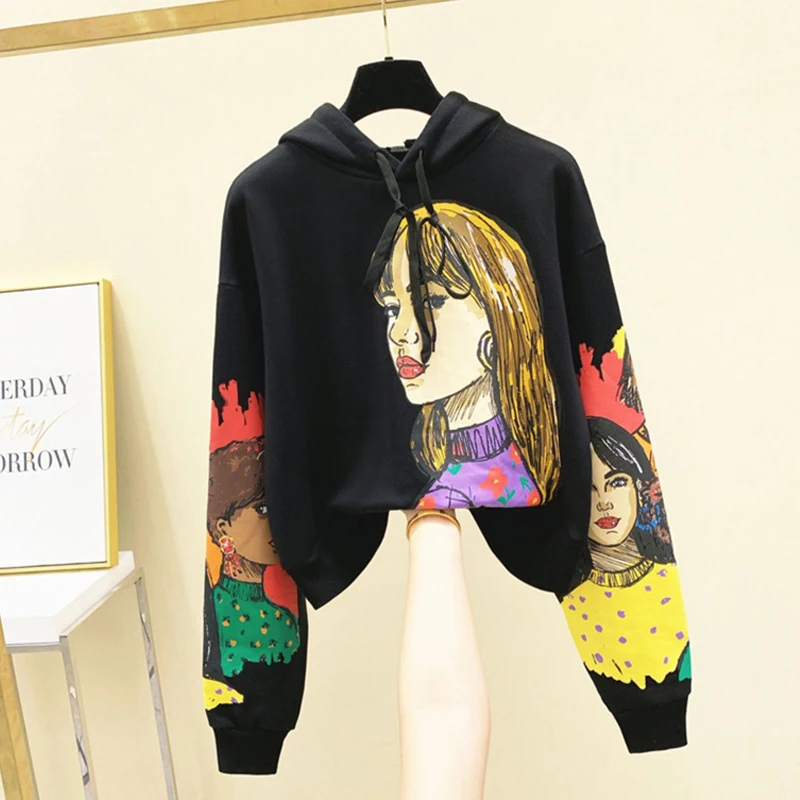 Spring And Autumn New Sweater Women's Printed Drawstring Hooded Pullover Short Foreign Style Sweater Women's Loose Design Top
Spring And Autumn New Sweater Women's Printed Drawstring Hooded Pullover Short Foreign Style Sweater Women's Loose Design Top