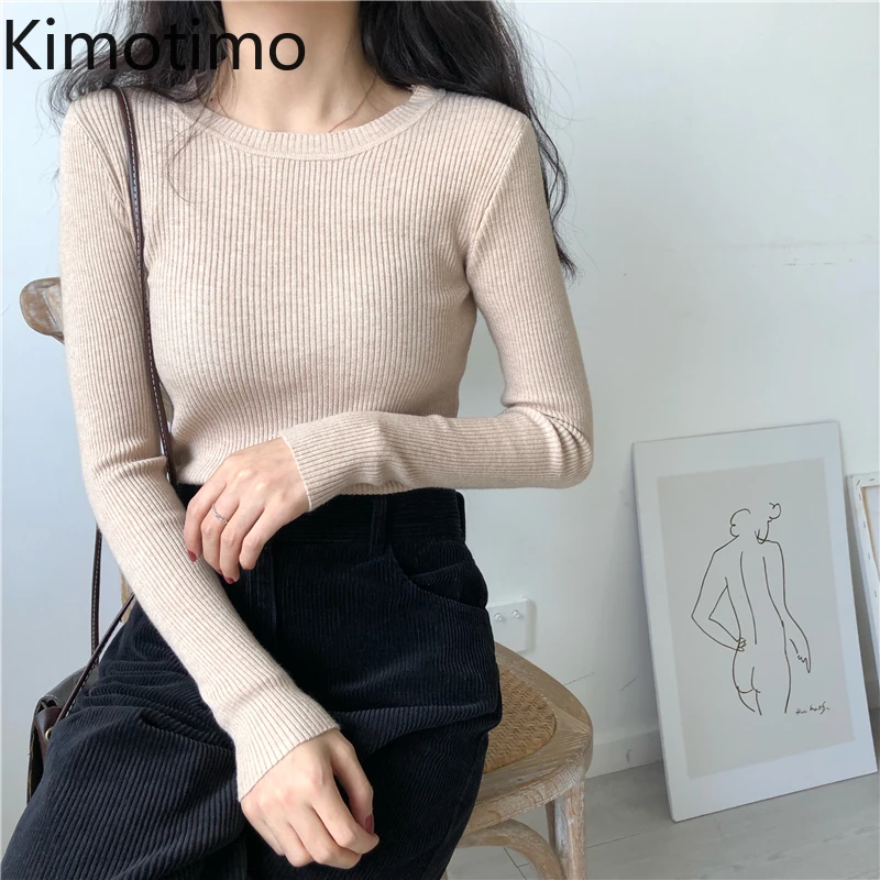 Kimotimo Solid Knitted Bottoming Tops Women Autumn Inside Slim O-neck Pullover Korean Casual All-match Long Sleeve Thin Sweater
Kimotimo Solid Knitted Bottoming Tops Women Autumn Inside Slim O-neck Pullover Korean Casual All-match Long Sleeve Thin Sweater