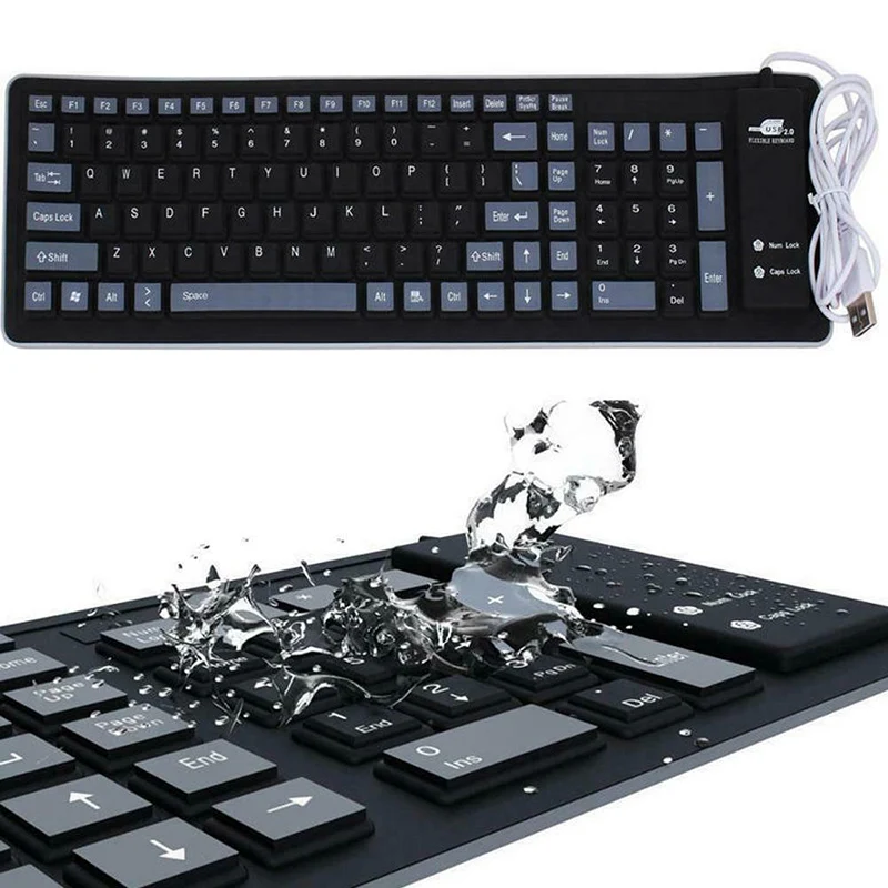 New Foldable Silicone Keyboard USB Wired Flexible Soft Waterproof Keyboard Home Office DOM668
New Foldable Silicone Keyboard USB Wired Flexible Soft Waterproof Keyboard Home Office DOM668