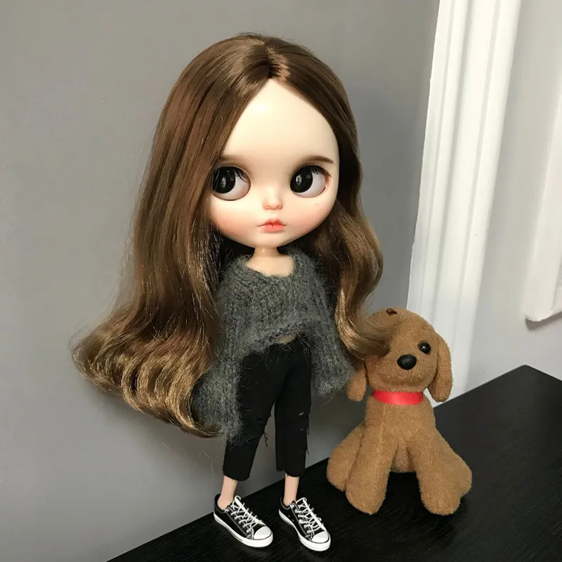 Одежда для куклы blyth 1/6 модные аксессуары кукол Pullip свитер + джинсовый костюм с
