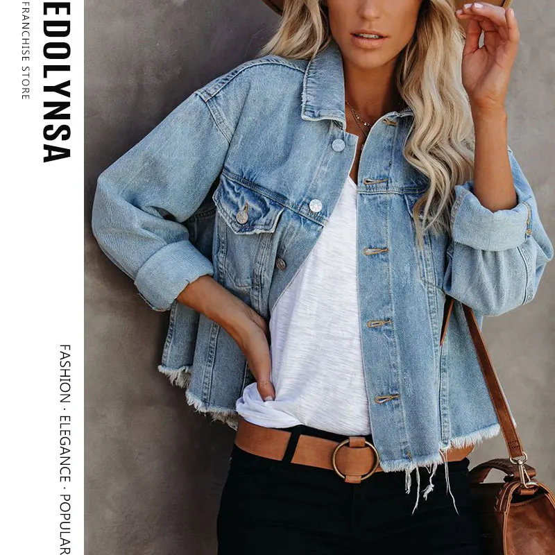 Fashion Loose Short Denim Jackets Women Vintage Jackets 2022 Spring Coat Streetwear Hem Frayed Coat Ladies Short Style Tops Y61
Fashion Loose Short Denim Jackets Women Vintage Jackets 2022 Spring Coat Streetwear Hem Frayed Coat Ladies Short Style Tops Y61