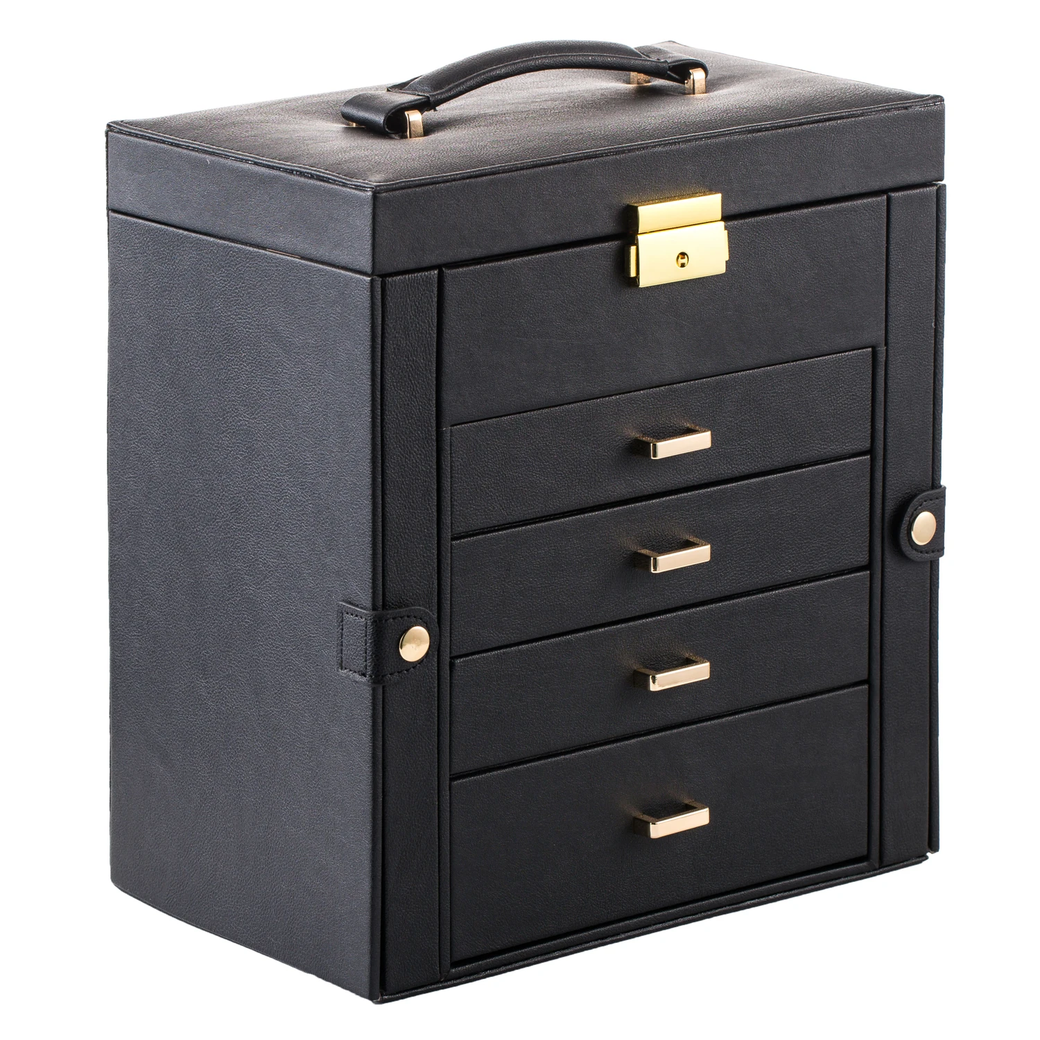 Synthetic Leather Huge Jewelry Box Mirrored Watch Organizer Necklace Ring Earring Storage Lockable Gift Case (Black)
Synthetic Leather Huge Jewelry Box Mirrored Watch Organizer Necklace Ring Earring Storage Lockable Gift Case (Black)