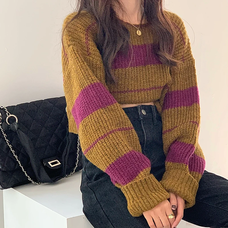 Turtleneck Striped Sweater Women INS Sweaters Casual Autumn Winter Knitted O-Neck Sweet Pullovers Ladies Knitwear Crop Top
Turtleneck Striped Sweater Women INS Sweaters Casual Autumn Winter Knitted O-Neck Sweet Pullovers Ladies Knitwear Crop Top