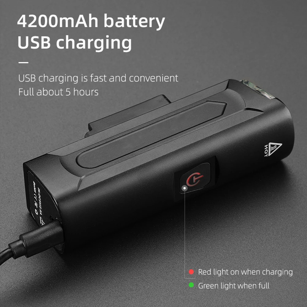 Bike Light Rainproof USB Rechargeable LED Light 4200mAh MTB Front Lamp Headlight Ultralight Flashlight Bicycle Front Light
Bike Light Rainproof USB Rechargeable LED Light 4200mAh MTB Front Lamp Headlight Ultralight Flashlight Bicycle Front Light