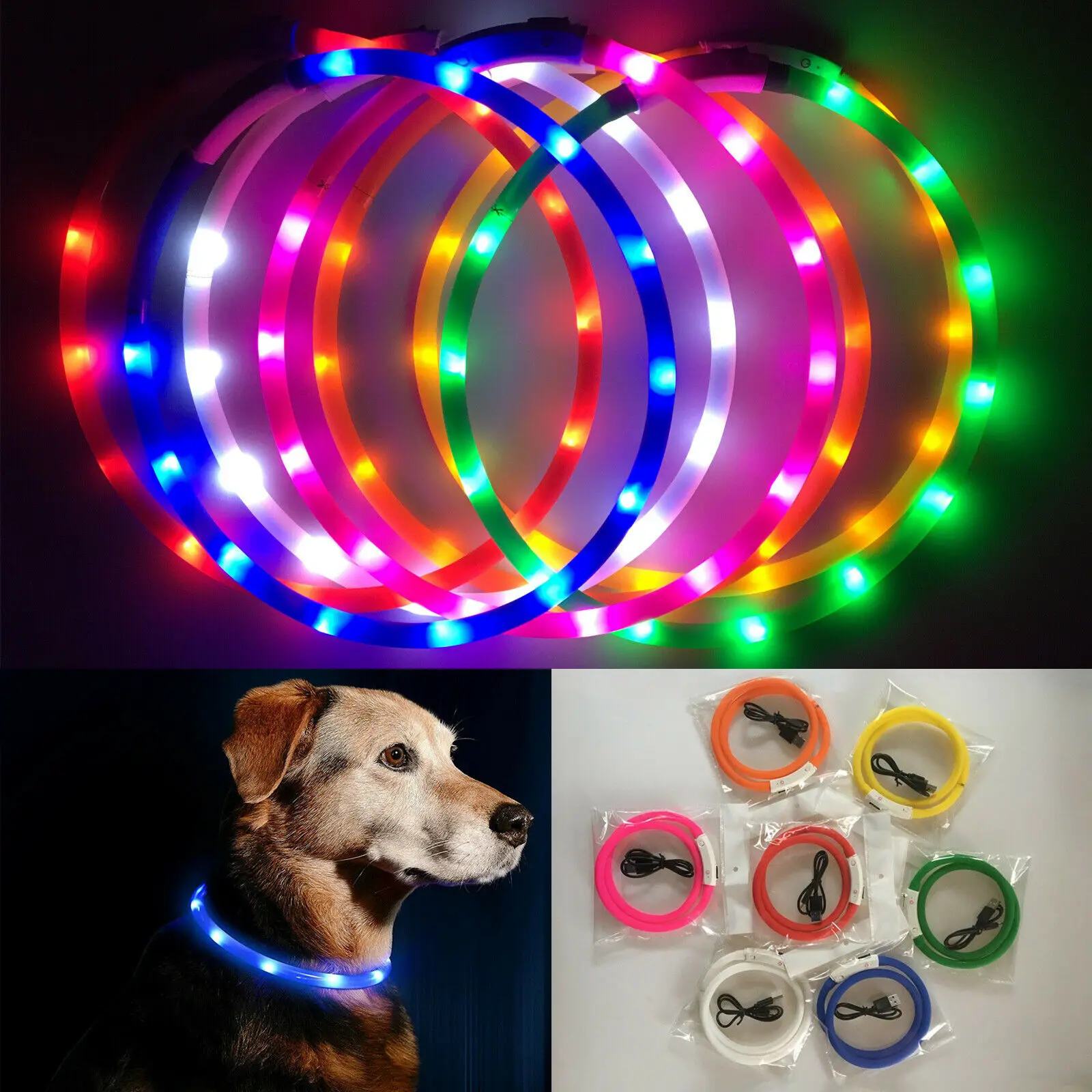 8 Colors RGB LED Flash Pet Dog Collars USB Rechargeable Night Safety Anti Lost For Small Dog LED Collar Leash
8 Colors RGB LED Flash Pet Dog Collars USB Rechargeable Night Safety Anti Lost For Small Dog LED Collar Leash