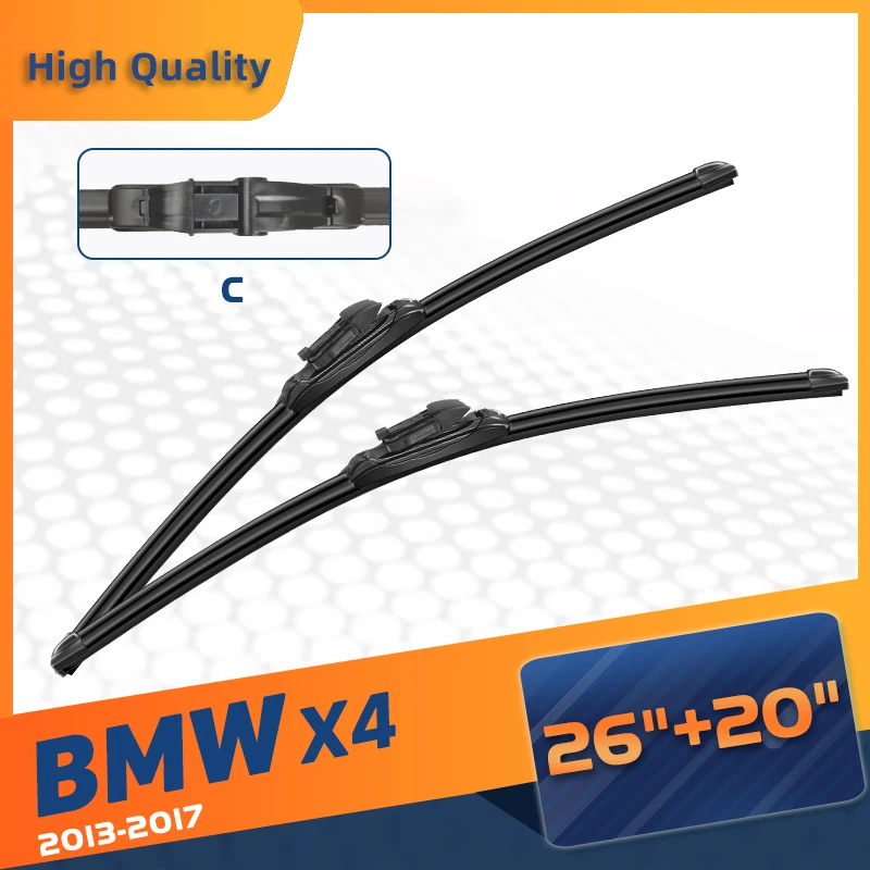 Щетка стеклоочистителя CELANOVA для BMW X4 2013-2017 26 дюймов + 20 дюймов, бескаркасные резиновые стеклоочистители
Щетка стеклоочистителя CELANOVA для BMW X4 2013-2017 26 дюймов + 20 дюймов, бескаркасные резиновые стеклоочистители